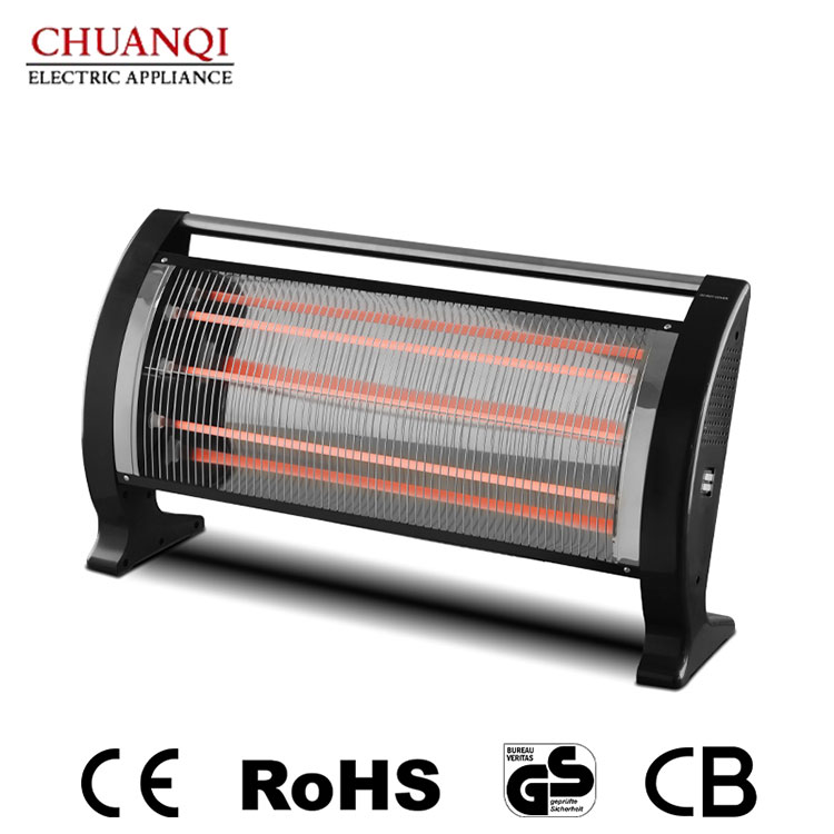 2000W 2 Tabung Gedhe Lan 2400W 3 Tabung Cilik Quartz Heater Plus Kanthi Gagang