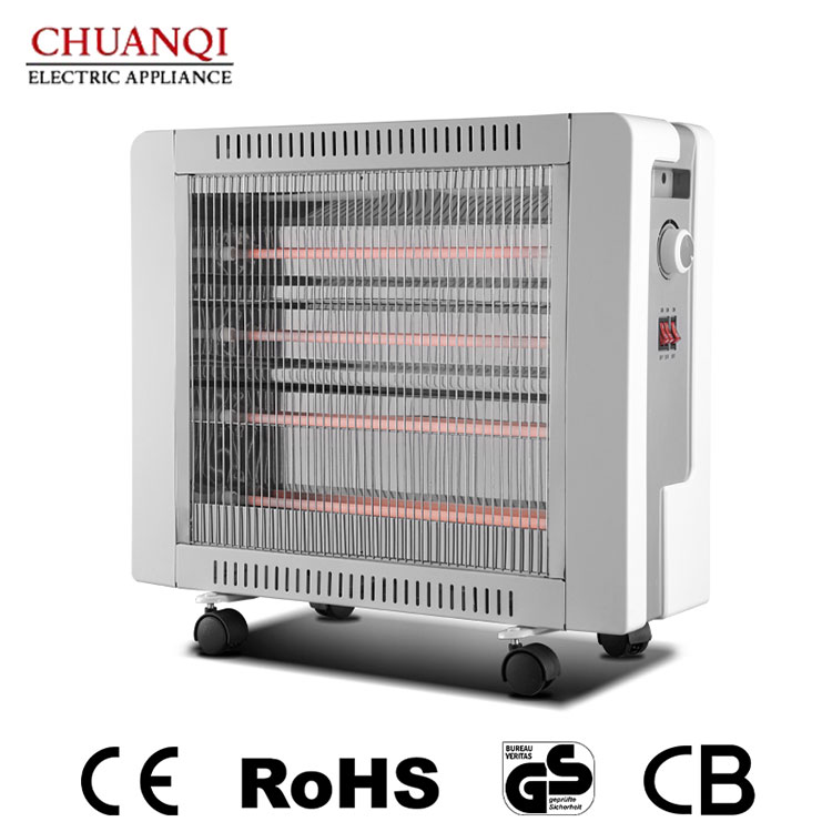 Napa Pemanas Kuarsa 2400W 5 Tabung Kanthi Kastor Solusi Pemanasan sing Apik kanggo Omah Modern?