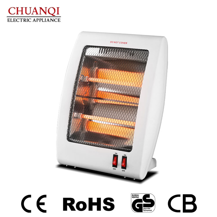 800W 2 Tabung Quartz Heater Rong Ukuran Kanthi Rocker Ngalih